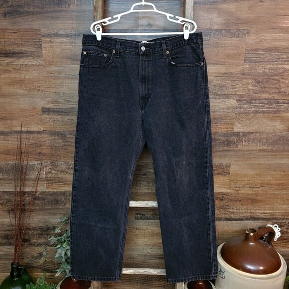 Vintage Levi's Jeans Mens 38x30 Black 505 Regular Fit Y2K Cotton Denim Western - Picture 2 of 12